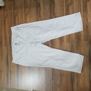 LAND'S END White Mid Rise True Straight Cotton Rayon Blend Jean - 22W